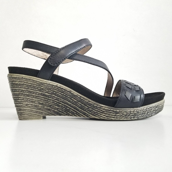 Umberto Raffini Oleander Wedge Heels Sandals Black - Picture 2 of 8